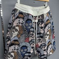 Shorts d'été en polyester imprimé, nouvelle collection haut de gamme, tendance, décontractés, avec cordon de serrage, pour hommes et femmes, élégants, amples, polyvalents, respirants, pour le sport