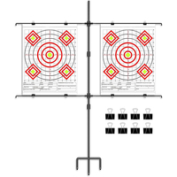 Support de cible en papier réglable robuste LIETU LT-A087 avec 8 pinces, revêtement en poudre, pour la pratique du tir