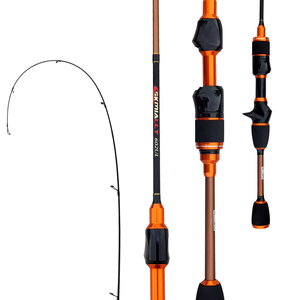 Canne à pêche Jetshark 1,68 m 1,8 m en carbone solide ultralégère pour la pêche au lancer, spinning, casting, crevettes, truites - Product Image 1