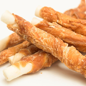 OEM ODM Custom Dry Pet Food High Protein 28cm <strong>Rawhide</strong> Stick Wrapped With Chicken <strong>for</strong> Teeth Training <strong>Dog</strong> Training Reward Snacks - Product Image 2