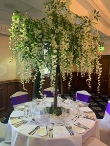 150Cm Cao Wisteria Cây Giả Màu Tím Màu Xanh Giả Lụa Hoa Bàn Đám Cưới Trang Trí Nhân Tạo Nhà Máy Bàn Trung Tâm Cho - Product Image 2