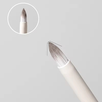Pinceau de maquillage professionnel OEM en gros, pinceau estompeur triangulaire à logo personnalisé, poils synthétiques blancs