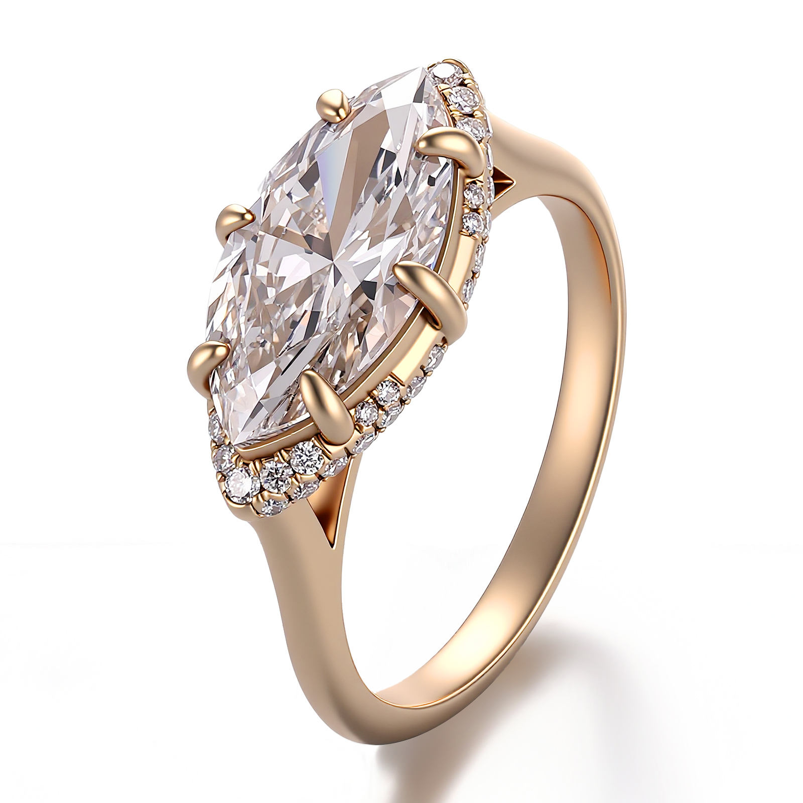 แหวนเพชรแล็บ 10Kgold แท้