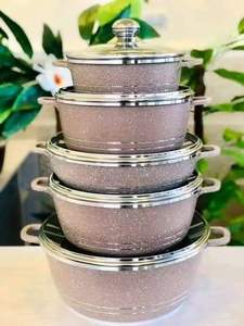 カスタマイズされた10個の古典的なキッチンポットとパンセットノンスティック調理器具家庭用アルミガラス製 - Product Image 3