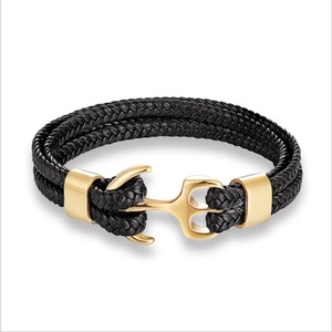 Tarnish Free Waterproof Cute 316l Stainless Steel Jewlery 14k 18k Gold Plated <b>Leather</b> Nautical <b>Bracelets</b> Dainty <b>for</b> <b>Women</b> - Product Image 3