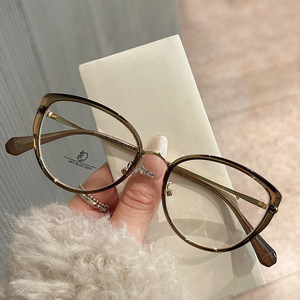 Montura de gafas Qianai Cat Eye para mujer, montura completa, anti luz azul, forma ovalada, con lentes AC, número de pieza Js8 3 24030 - Product Image 4