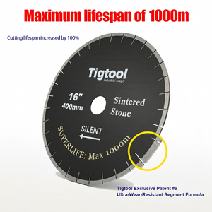 <span class=keywords><strong>Superlife</strong></span> Max 1000m Sans puce 45 °   Lame de scie silencieuse pour coupe d'angle Tigtool 16''/400mm pour Dekton/Porcelaine/Pierre frittée - Product Image 3
