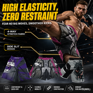 High Performance Men's MMA Shorts Breathable Athletic Training <strong>Trunks</strong> With Stretch Panels <strong>Customizable</strong> Team Logo - Product Image 1