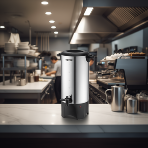 Urne à café commerciale Vevor en acier inoxydable, distributeur portable 50 tasses, brassage rapide, fonction de réfrigération électrique - Product Image 2