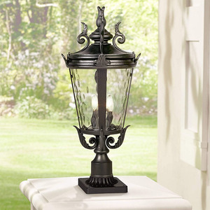 Casa <span class=keywords><strong>Marseille</strong></span> – lampadaire d'extérieur Vintage avec monture de pilier noir texturé - Product Image 2