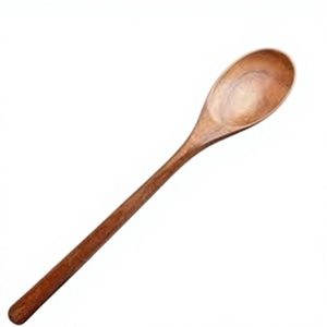 Cuillère de cuisine en bois de haute qualité avec grain de bois naturel, ustensile de cuisine durable et réutilisable pour la cuisine quotidienne et la préparation des aliments - Product Image 3