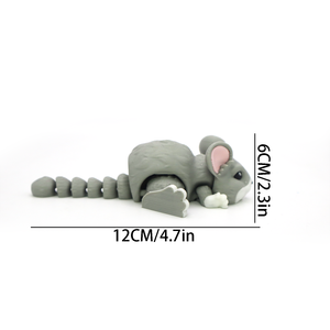 Figurines de souris 3D imprimées créatives, porte-clés, modèles articulés d'animaux - pour ornements, cadeaux et artisanat - Product Image 2