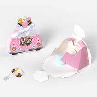 10 pièces/paquet rose mariage voiture ruban bonbons doux boîte chocolat cadeau emballage boîtes pour mariage affaires fête décor