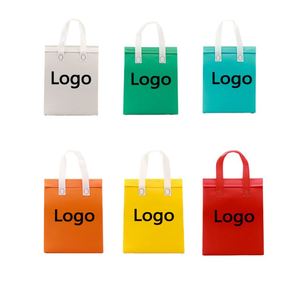 Sacs isothermes réutilisables écologiques en non-tissé avec logo personnalisé imprimé pour pique-nique, repas, déjeuner à emporter, bureau - Product Image 1