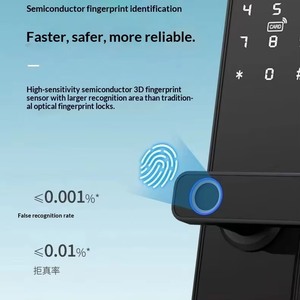 Serratura Intelligente Wi-Fi Tuya con Cloud, Impronta Digitale 3D a Semiconduttore, Biometrica in Lega di Zinco per Porte in Legno, Sicurezza per Casa, Appartamento, Hotel <span class=keywords><strong>X3</strong></span> - Product Image 4