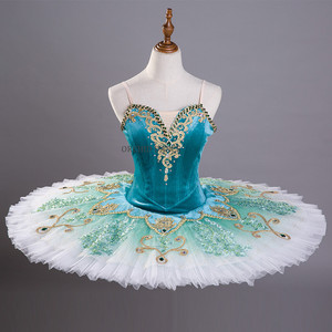 Traje <span class=keywords><strong>de</strong></span> Ballet Tutú Clásico Verde para Niñas, Estilo Cascanueces, para Actuaciones Profesionales - Product Image 1