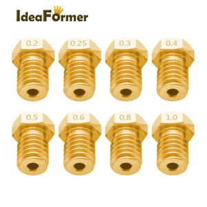 Piezas de impresora 3D V5 <span class=keywords><strong>V6</strong></span> 0,2/0,25/0,3/0,4/0,5/0,6/0,8/1,0/1,75mm M6 <span class=keywords><strong>boquilla</strong></span> de latón roscada para cabezal de impresión <span class=keywords><strong>E3D</strong></span> <span class=keywords><strong>V6</strong></span> filamento de 3,0mm/mm - Product Image 4