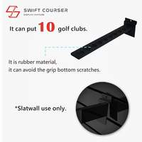 Étagère de présentation et de stockage pour clubs de golf, 10 niveaux, construction métallique, finition thermolaquée, logo personnalisé, mur à lattes