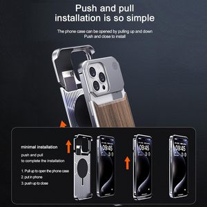 <span class=keywords><strong>Lunette</strong></span> <span class=keywords><strong>en</strong></span> métal <span class=keywords><strong>en</strong></span> aluminium Coque arrière <span class=keywords><strong>en</strong></span> <span class=keywords><strong>bois</strong></span> antichoc Minimalist Slim Aromatherapy Frameless Case Cover pour iPhone 15 14 Pro Max - Product Image 6