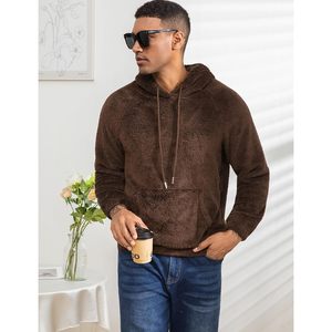 FOXA Sweat à capuche doux pour homme, pull en sherpa, sweat-shirt chaud pour l'automne et l'hiver, pull moelleux à manches longues, décontracté - Product Image 4
