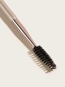 2024 nuevo diseño vegano solo champán dorado doble extremo ceja maquillaje cepillo rímel cepillo - Product Image 5