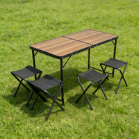 Table pliante en aluminium de style moderne 2026 pour barbecue en plein air, pique-nique, camping, meubles portables avec sac de rangement, chaises de salle