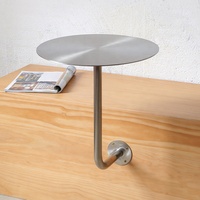 Table à Manger Murale en Acier Inoxydable, Meuble de Salle à Manger, Petite Table Ronde de Café en Métal, Table à Manger Suspendue d'Extérieur