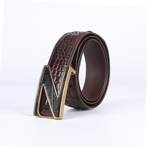 Cinturón de Cuero de Cocodrilo <span class=keywords><strong>Siamés</strong></span> Tailandés, Cinturón de Cuero Liso para Hombres de Mediana Edad y Jóvenes, Cinturón de Cuero Genuino - Product Image 2