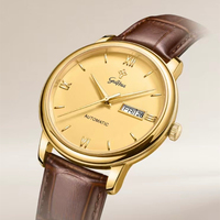 Montre automatique squelette style rétro doré GUIHUA, verre saphir, étanche 3 ATM, pour affaires et occasions formelles, personnalisable, moins de 110