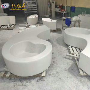 Nuevos Materiales de Construcción de Piedra, Banco de Hormigón Prefabricado GRC Gris, para Uso en Interiores y Exteriores, Parques y Plazas, Alta Resistencia - Product Image 2