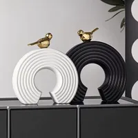 Ornements modernes et simples faits à la main en forme de cerf, décorations d'art déco en céramique pour la maison, écologiques, cuits à haute température, couleur personnalisable
