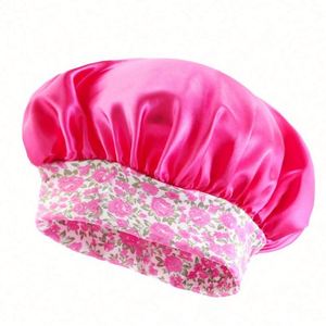 Vente en gros de bonnets en satin pour enfants unisexes avec logo personnalisé, bandes élastiques réglables, motifs de dessins animés pour toutes les saisons - Product Image 5