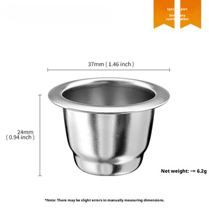 Cápsula de café de acero inoxidable 304 al por mayor, cubierta de papel de aluminio compatible con Nestlé, filtro de café reciclable y reutilizable - Product Image 3