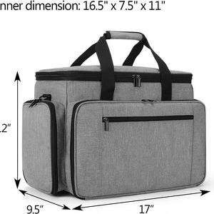 Free Sample <b>Sewing</b> Machine Carrying <b>Case</b> with Zipers Rolling <b>Sewing</b> Machine Bag Compatible Most Standard Brother, Singer - Product Image 3