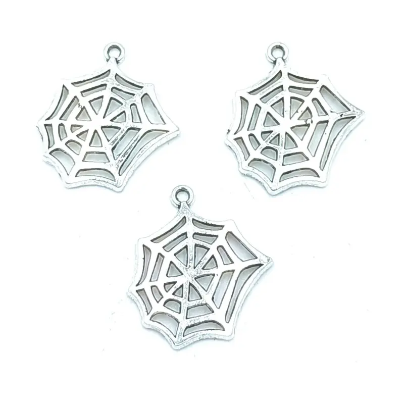 Antique Tibetan Silver Bulk Zinc Alloy Pingentes Halloween Spider Web Pingentes para DIY Craft Colar Pulseiras Fazer Jóias