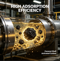 Charbon actif granulaire de coque de noix de coco à haute adsorption pour la récupération de l'or dans les mines CIP CIL et la lixiviation au cyanure