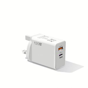 Dual Port 120w Pd Qc3.0 Qc5.0 Usb Type C Fast Travel Phone Wall Charger With Eu Us Uk <b>Plug</b> for Phone - Product Image 2