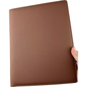 Custom Embossed Logo A4 <strong>File</strong> With Notebook Business <strong>Office</strong> Supplies Stationery Document Presentation Leather <strong>Folder</strong> Portfolio