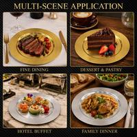 Assiette de Présentation en Acier Inoxydable Écologique, Compatible Lave-Vaisselle, pour Hôtels, Restaurants, Mariages, Décoration de Table
