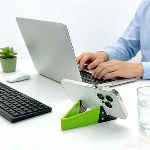 Custom Logo Mini Mobile Phone Stand for Iphone Universal Foldable Desk Phone <b>Holder</b> Phone Stand Support Desktop <b>Tablet</b> - Product Image 2