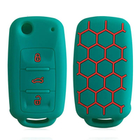 Étui de protection complet pour clés de voiture à 3 boutons Protecteur de porte-clés pour Volkswagen Accessoires Couvre-clés en silicone