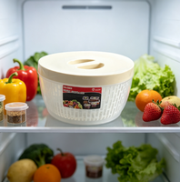 Boîte de conservation alimentaire en plastique PP avec couvercle et plateau de drainage, empilable, compatible réfrigérateur, pour cuisine, camping et pique-nique