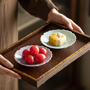 Assiette à pâtisserie en céramique, forme irrégulière, porcelaine, luxe, rétro, plateau à fruits pour fêtes, maison, salon de thé - Product Image 1