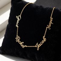 Collar Clásico Personalizado de Acero Inoxidable Chapado en Oro de 18K con Múltiples Nombres para Aniversario