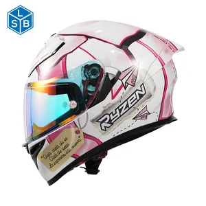 China Großhandel individueller Logodruck Schmutz-Rad-Helm Abs Vollgesicht Sport-Motorrad-Helm