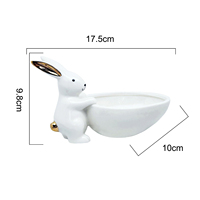 Plat à bonbons de Pâques, lapin blanc en céramique, décoration de Pâques, bol à collation, bol décoratif pour cadeaux de Pâques