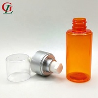 Haute qualité 60 ML PET orange lotion bouteille bouche de canard pompe bouteille semi transparent bouteille d'eau avec peinture pompe