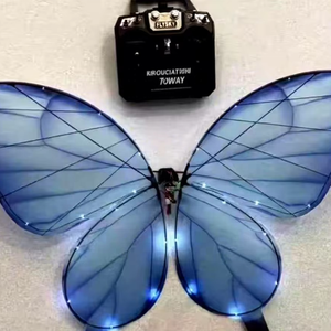 קישוט פרפרים צבעוני לגינה חיצונית 40 ס\\\"מ, פרפר דינמי מדומה עם שלט רחוק - Product Image 1