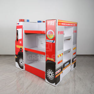 ที่กำหนดเองซูเปอร์มาร์เก็ตรถบัสลูกฟูกรถไฟรูปร่างกระดาษแข็งแท่นวางจอแสดงผล<span class=keywords><strong>3</strong></span>ชั้นสำหรับถ้วยสูญญากาศ - Product Image 3