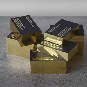 Biglietti da Visita Premium da 700g con Bordo Dorato, Biglietti da Visita Neri di Alta Qualità Personalizzati con Goffratura e Bordo Dorato Laser - Product Image 4
